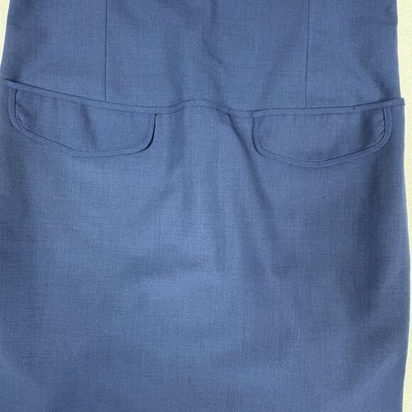 Theory Zeldia Tailor Sheath Dress Blue Wool Blend Career Shift Sz 2 Short Clean - Picture 4 of 11